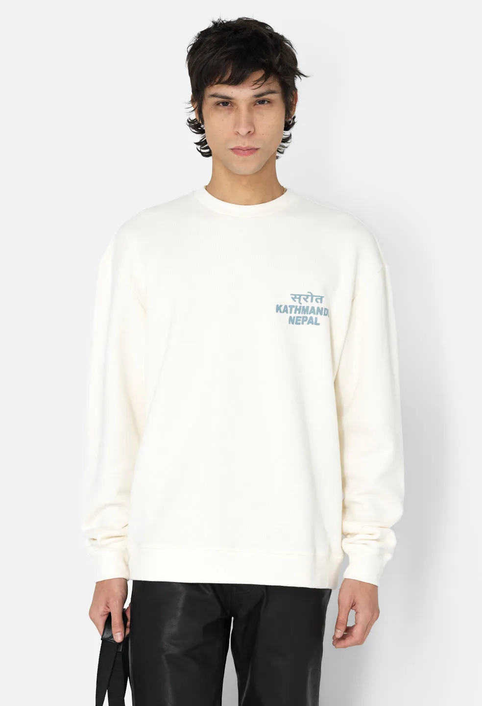 Nepal Oversized Crewneck Pullover / Salt