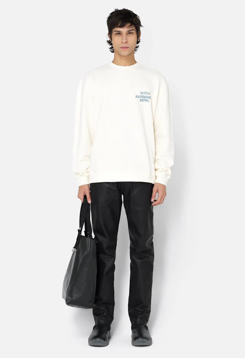 Nepal Oversized Crewneck Pullover / Salt