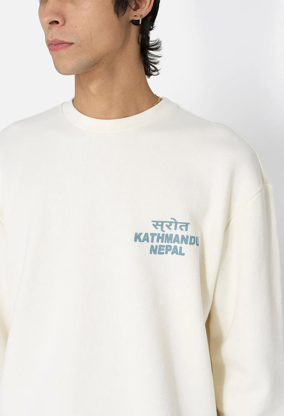 Nepal Oversized Crewneck Pullover / Salt