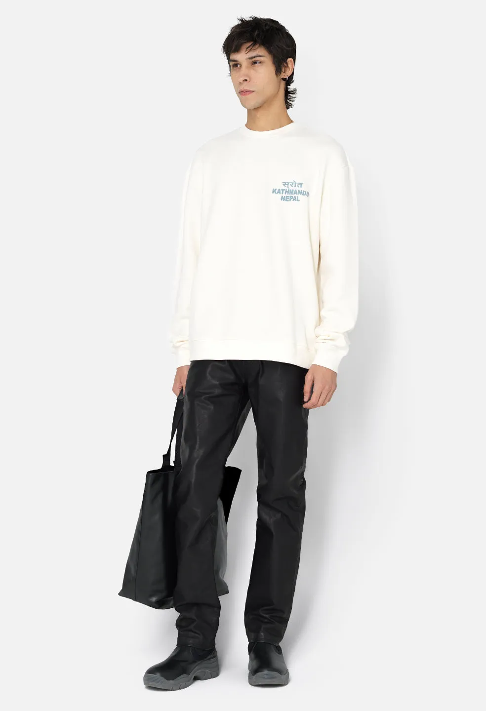 Nepal Oversized Crewneck Pullover / Salt