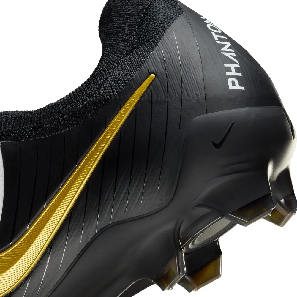 Nike Phantom GX 2 Pro FG Football Boots (White/Black/Metallic Gold)