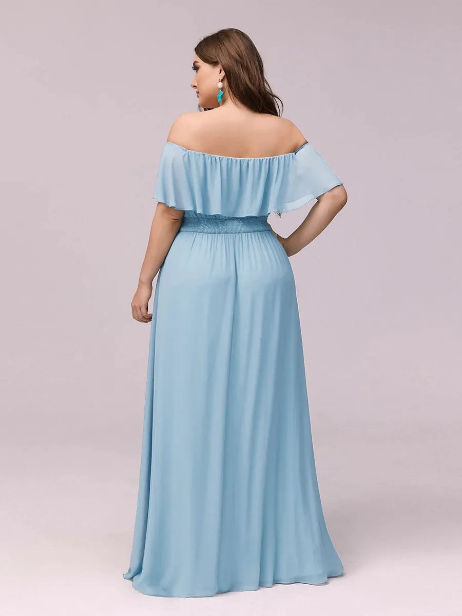 Off Shoulder High Split Bridesmaid Dress