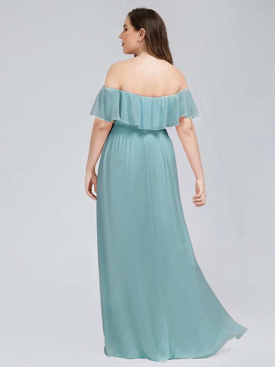 Off Shoulder High Split Bridesmaid Dress