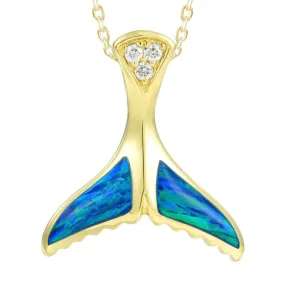 Opal Whale Tail Pendant