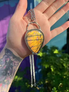 Orange Labradorite amulet