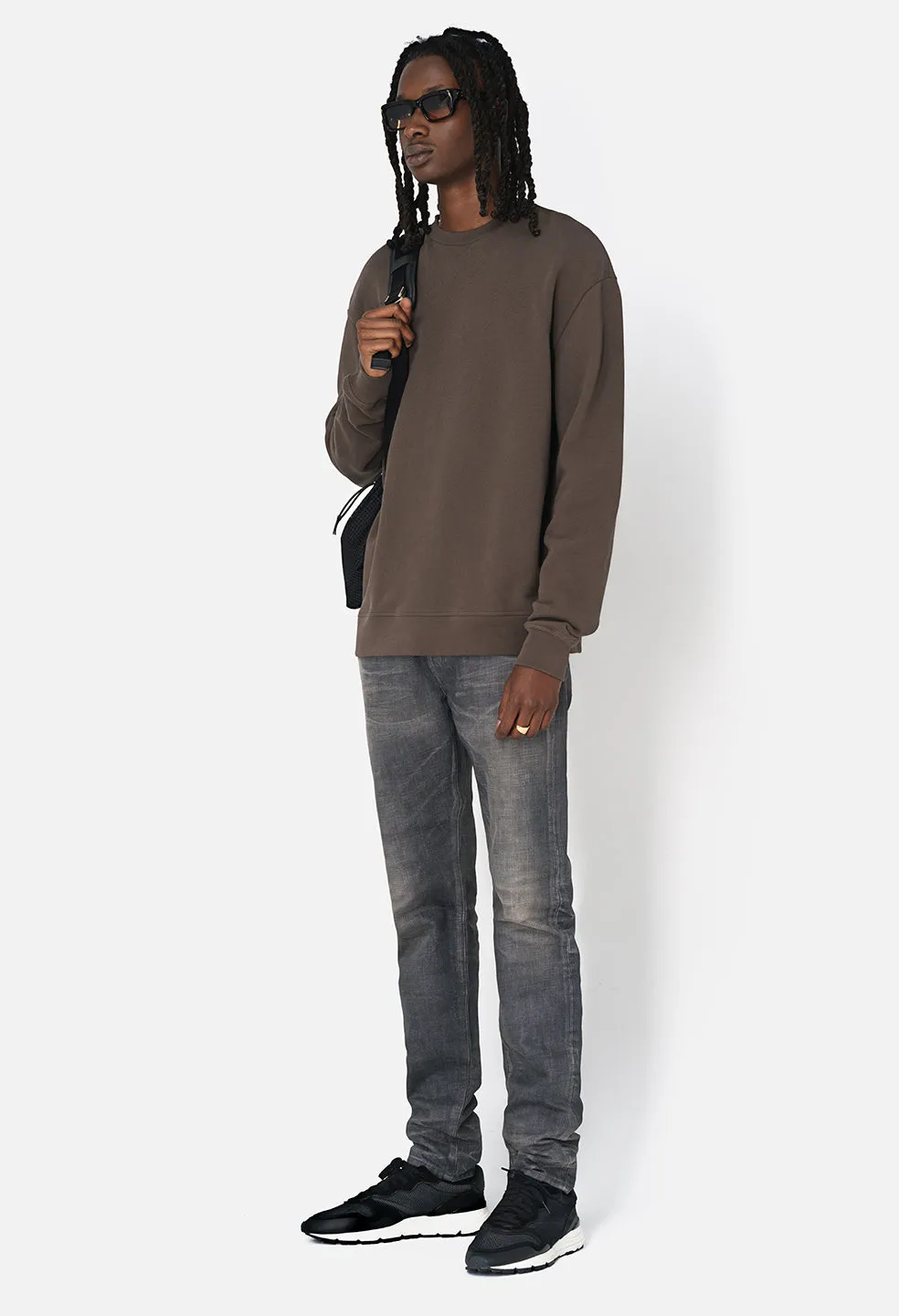 Oversized Crewneck Pullover / Chocolate Brown