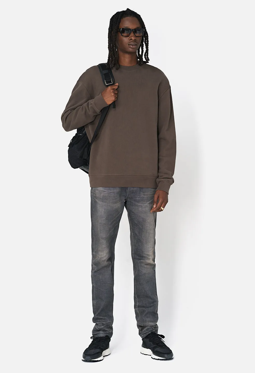 Oversized Crewneck Pullover / Chocolate Brown