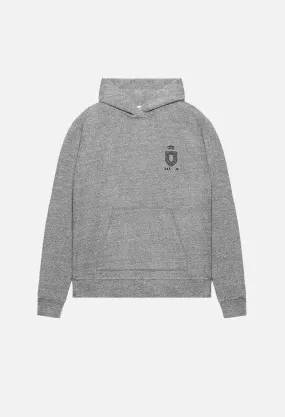 Oversized Cropped Hoodie / Dark Grey Crest