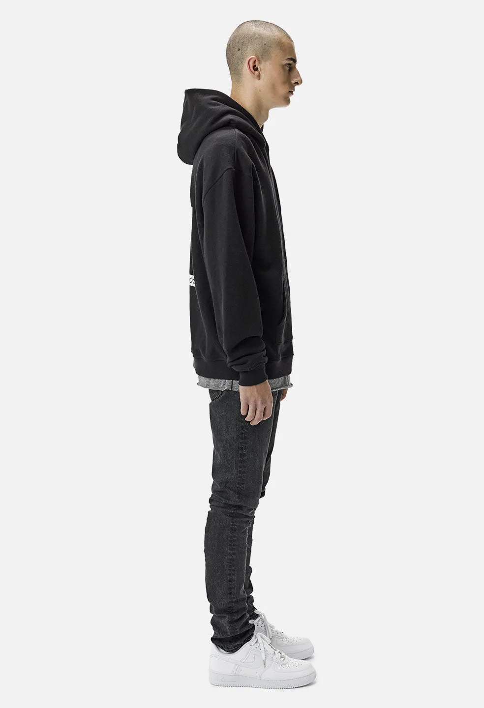 Oversized Cropped Hoodie / Tournament Black