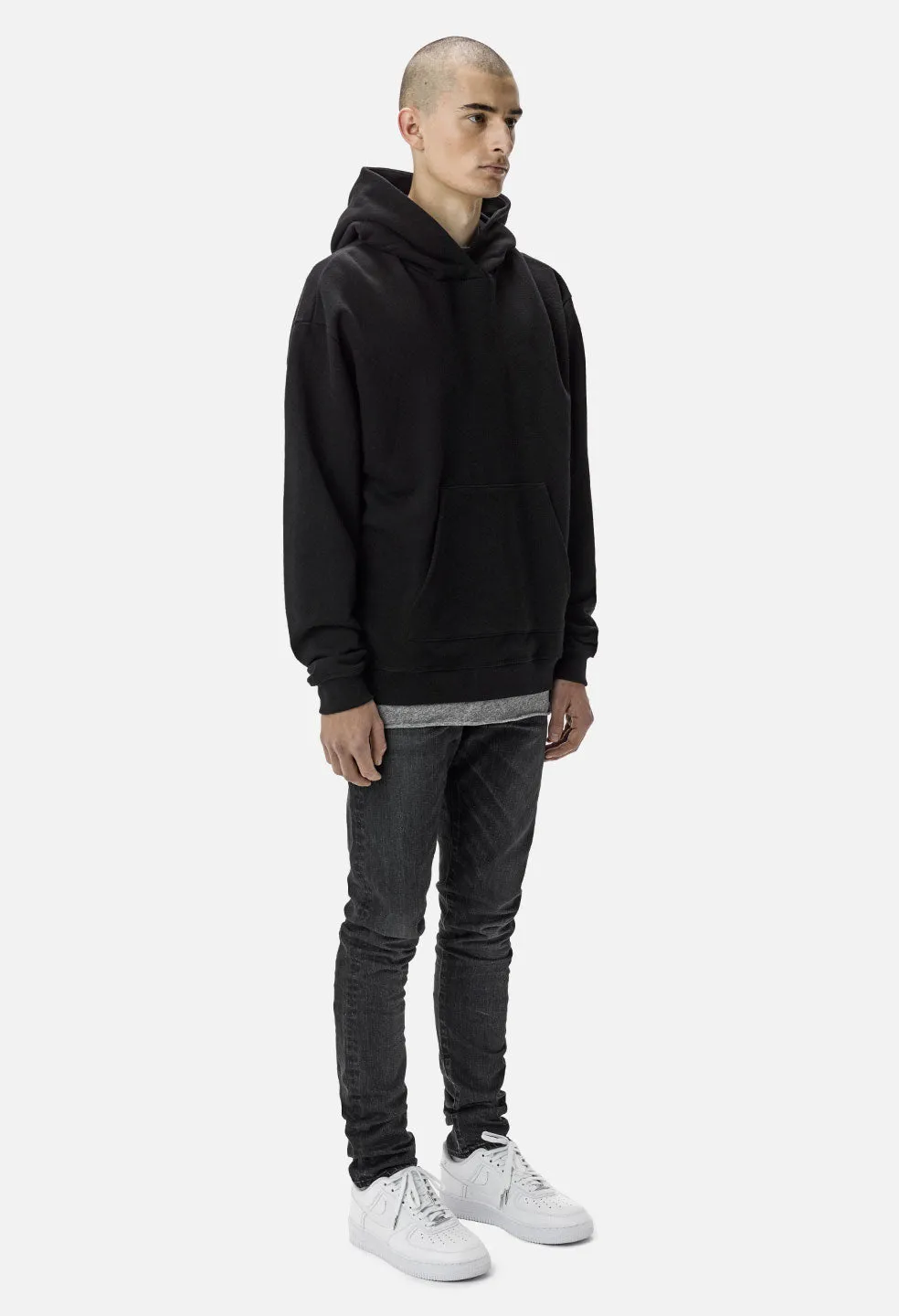 Oversized Cropped Hoodie / Tournament Black