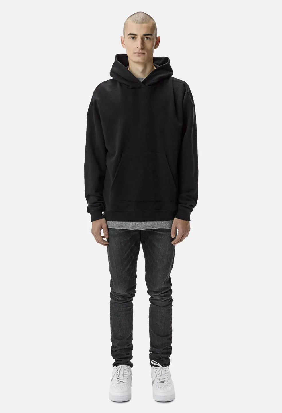 Oversized Cropped Hoodie / Tournament Black