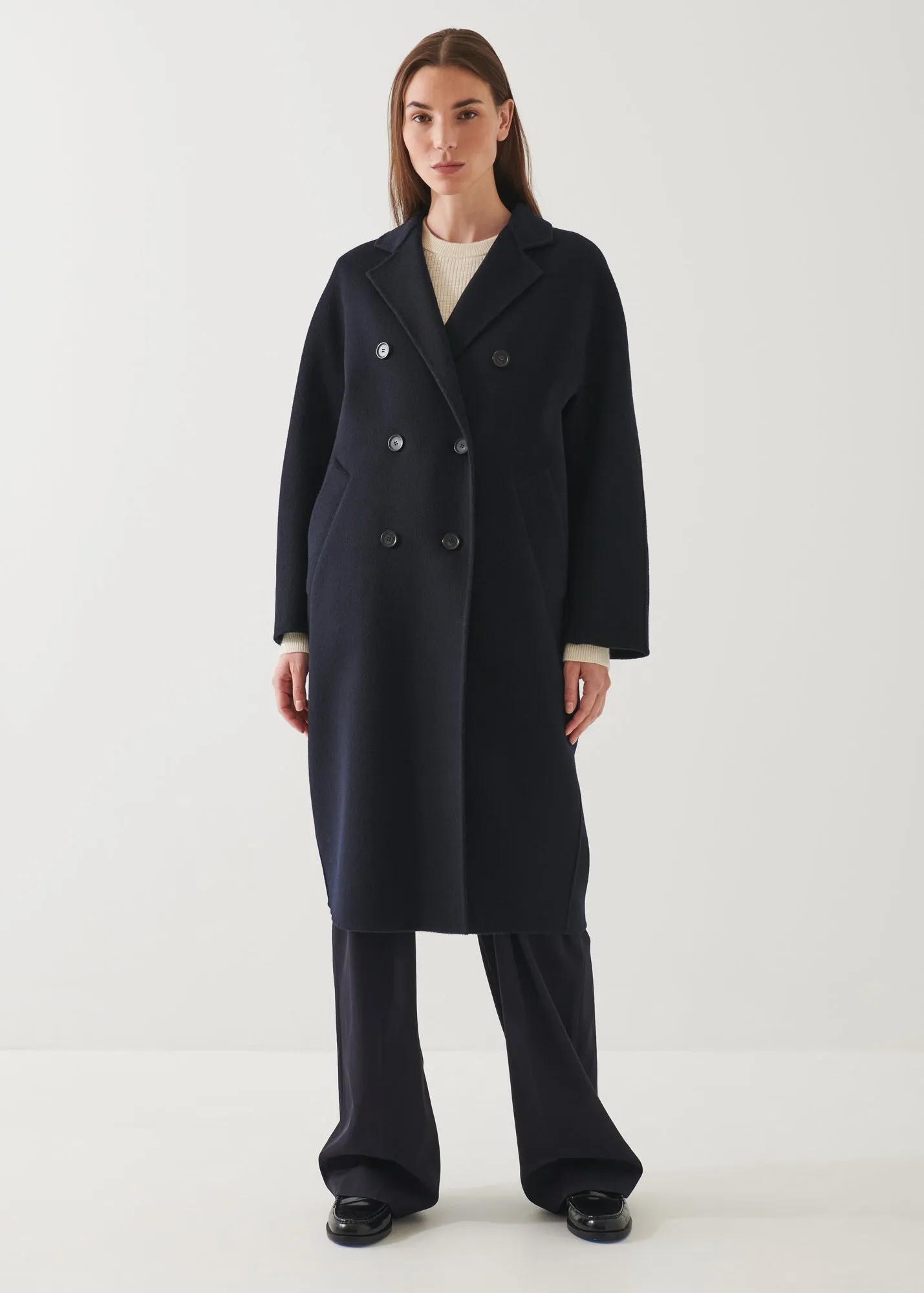 OVERSIZED DOUBLE BREASTED WOOL COAT