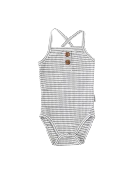 Paloma Sunsuit - Dusty Blue Stripe