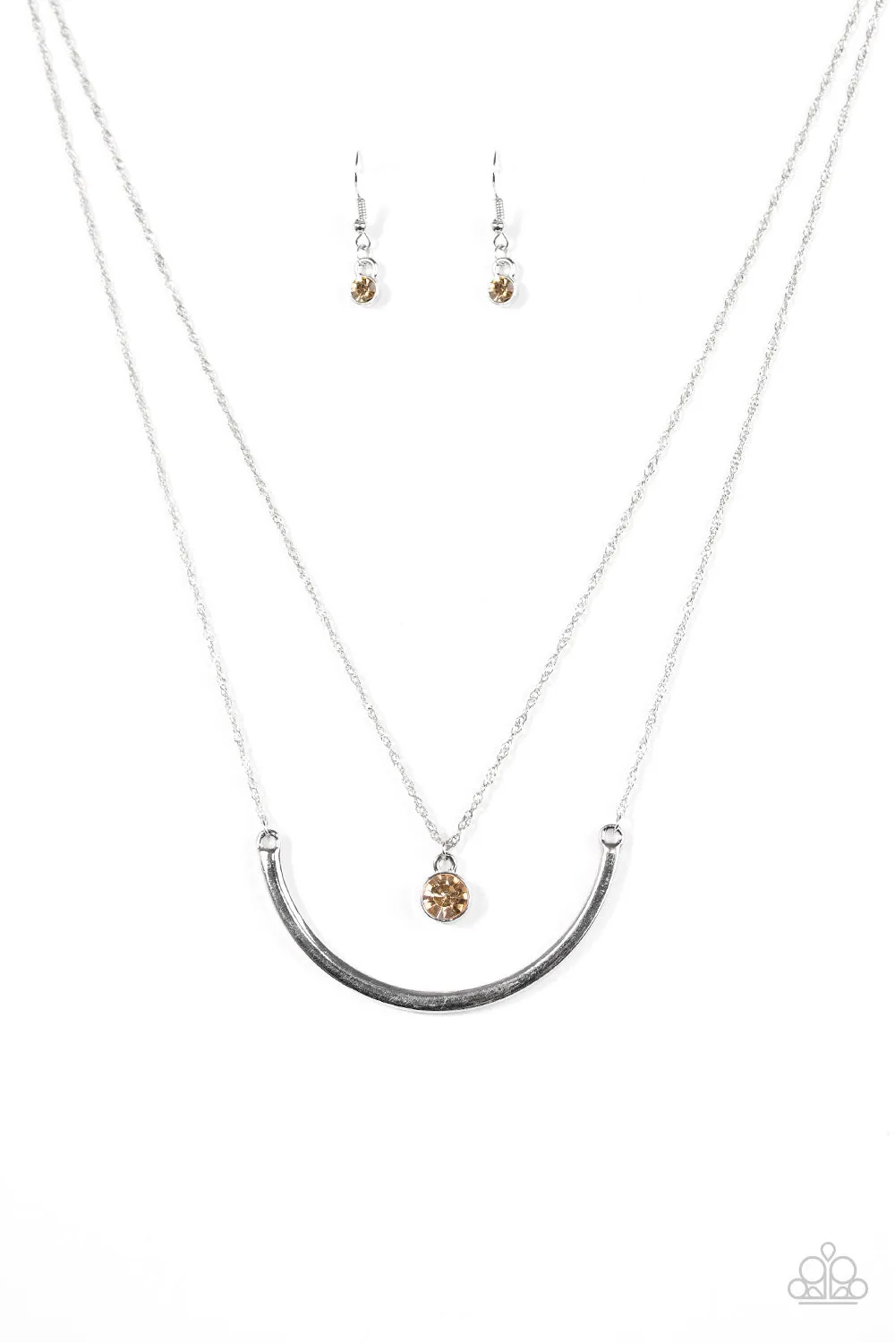 Paparazzi Moonlit Metro Brown Necklace Set