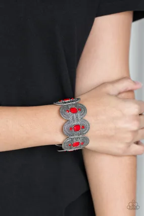 Paparazzi Turn Up The TROPICAL Heat Red Bracelet