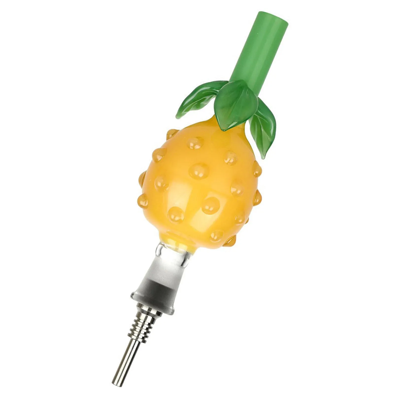 Perky Pineapple Glass Honey Straw for Dabs