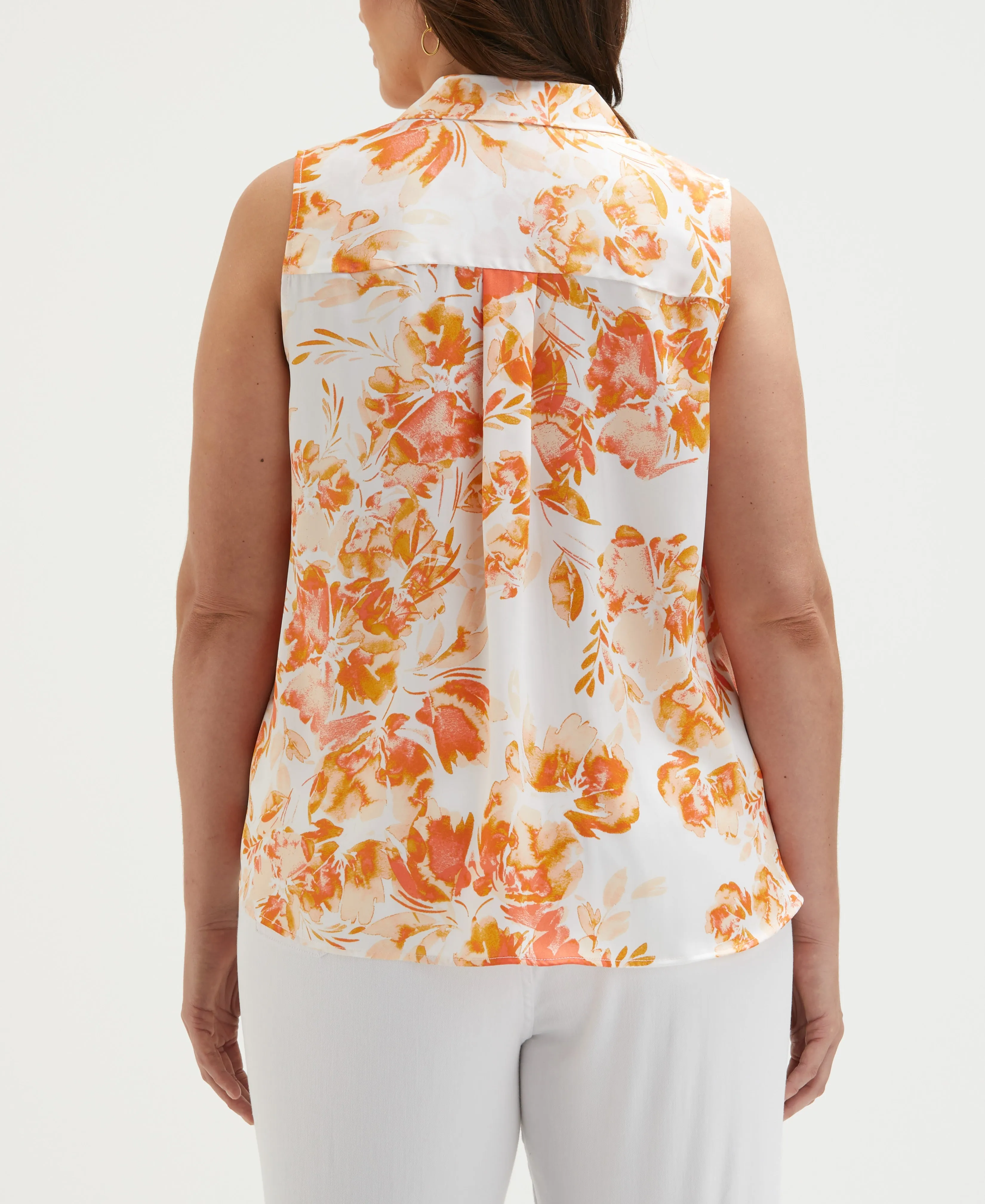 Plus Size Floral Print Cross Front Blouse