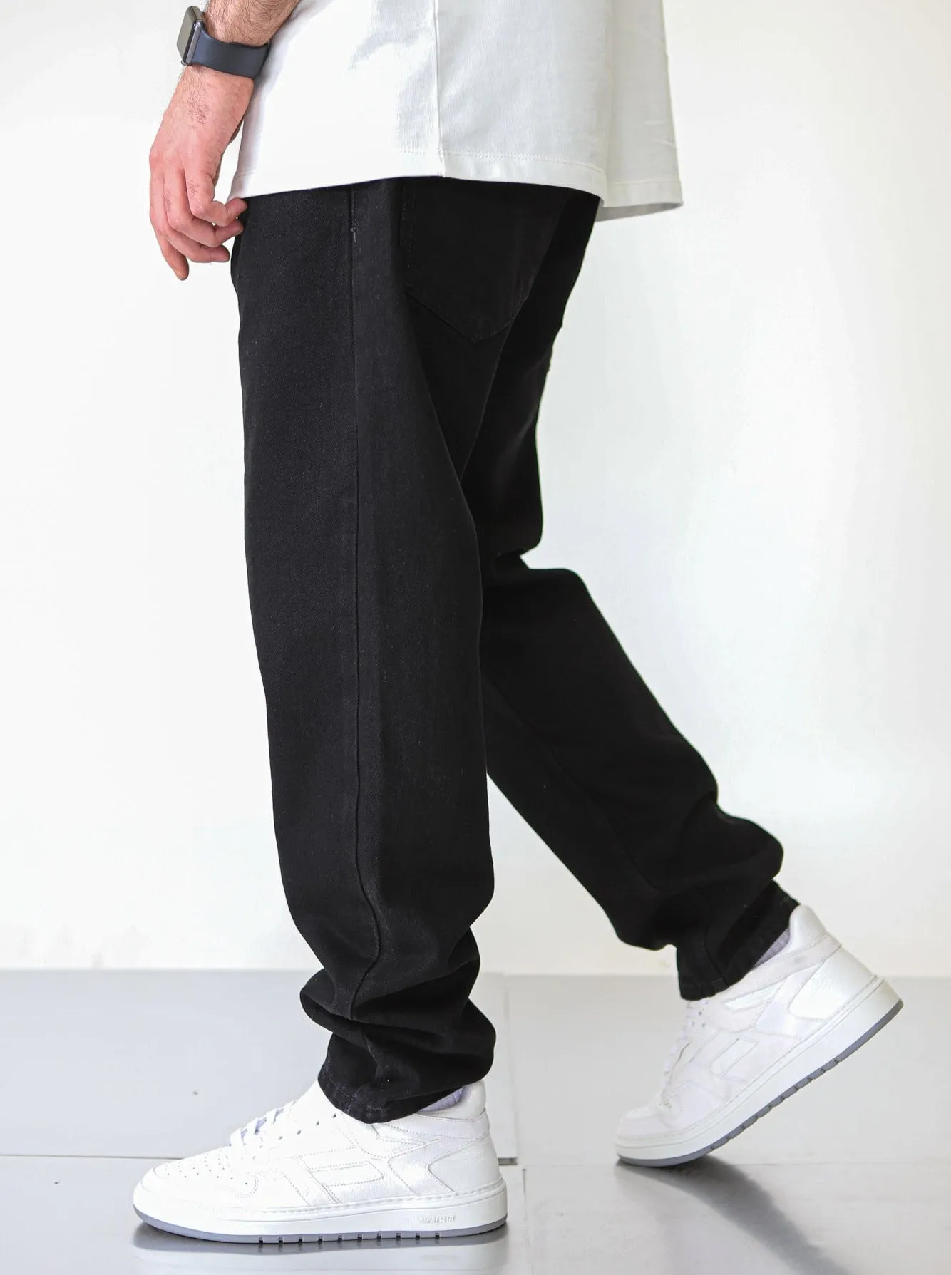 Premium Relaxed Fit Black Basic Jeans