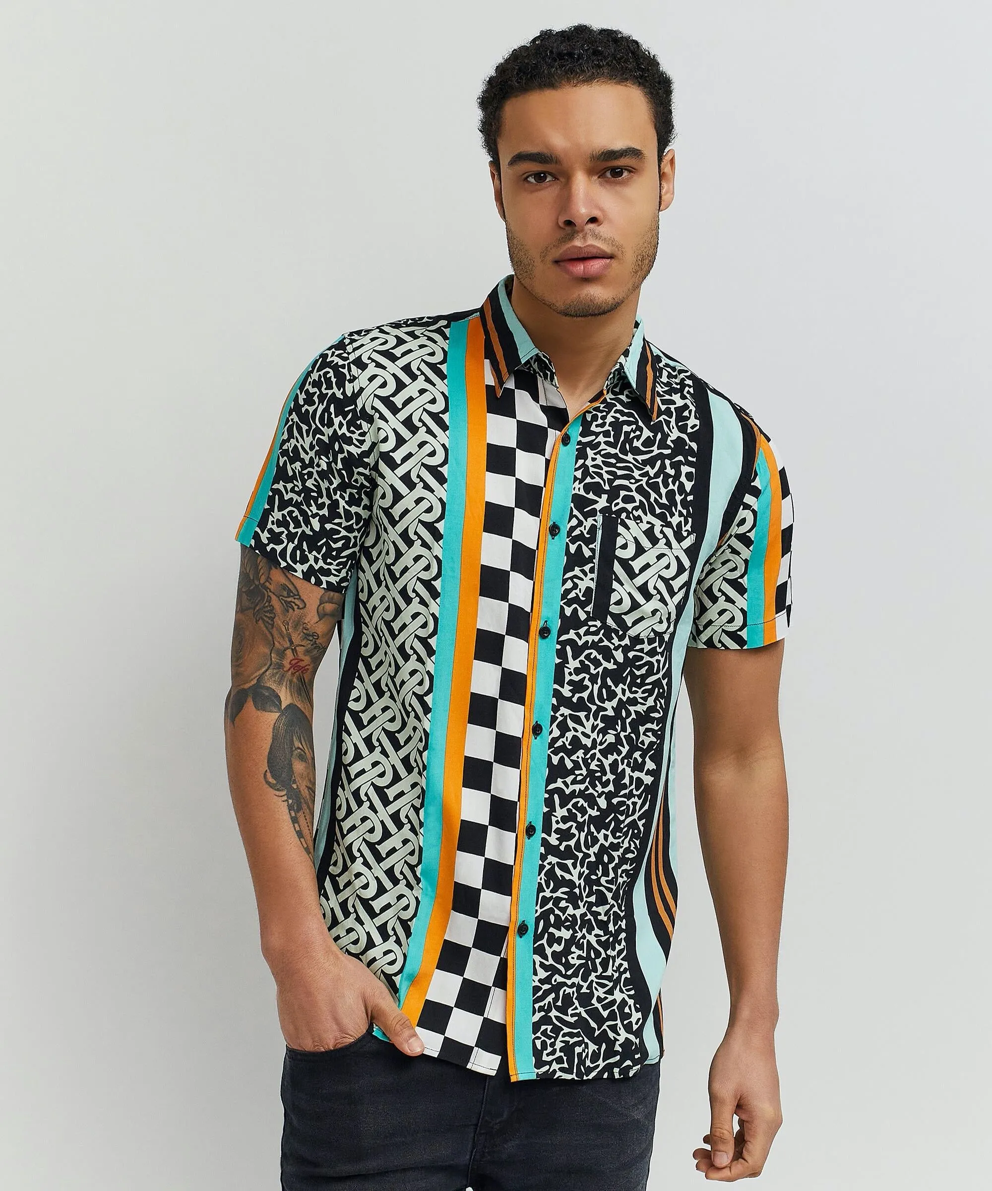 Reason Illusionist Short Sleeve Button Down Shirt