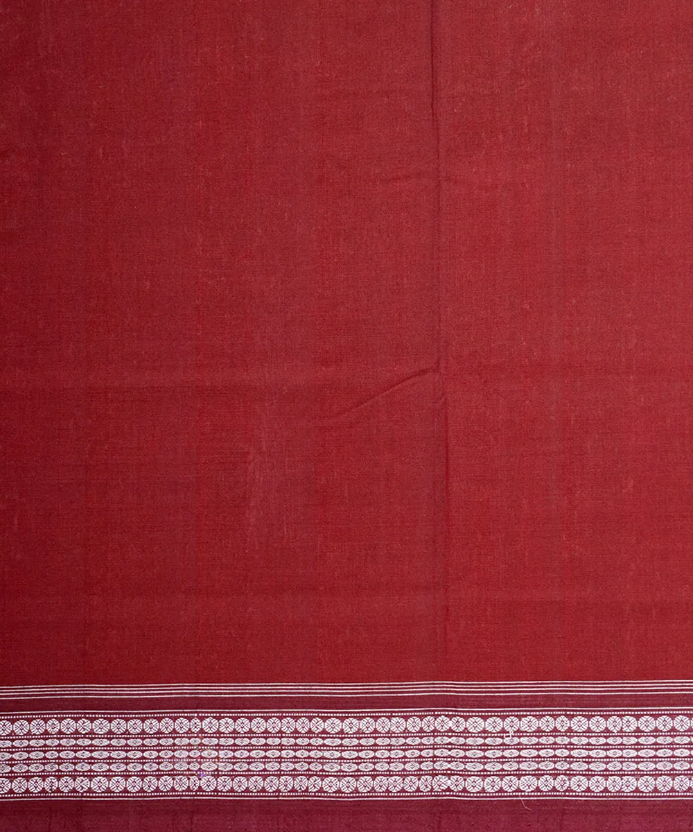 Red maroon cotton handloom sambalpuri saree