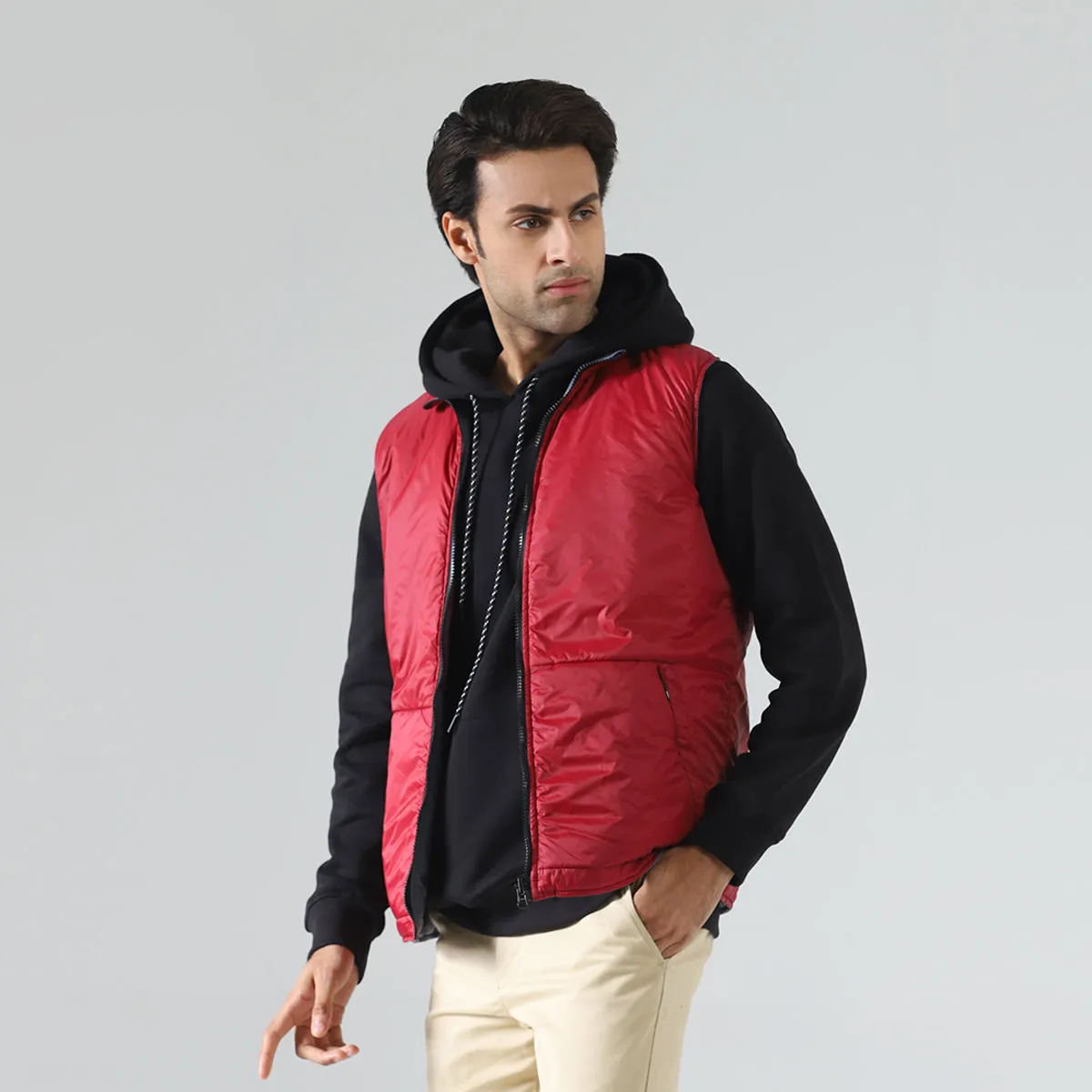 Reversible Sleeveless Puffer Jacket-HWMB1322005