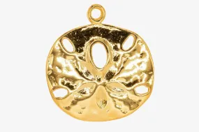 Sand Dollar Charm Wholesale 14K Gold, Solid 14K Gold, G130