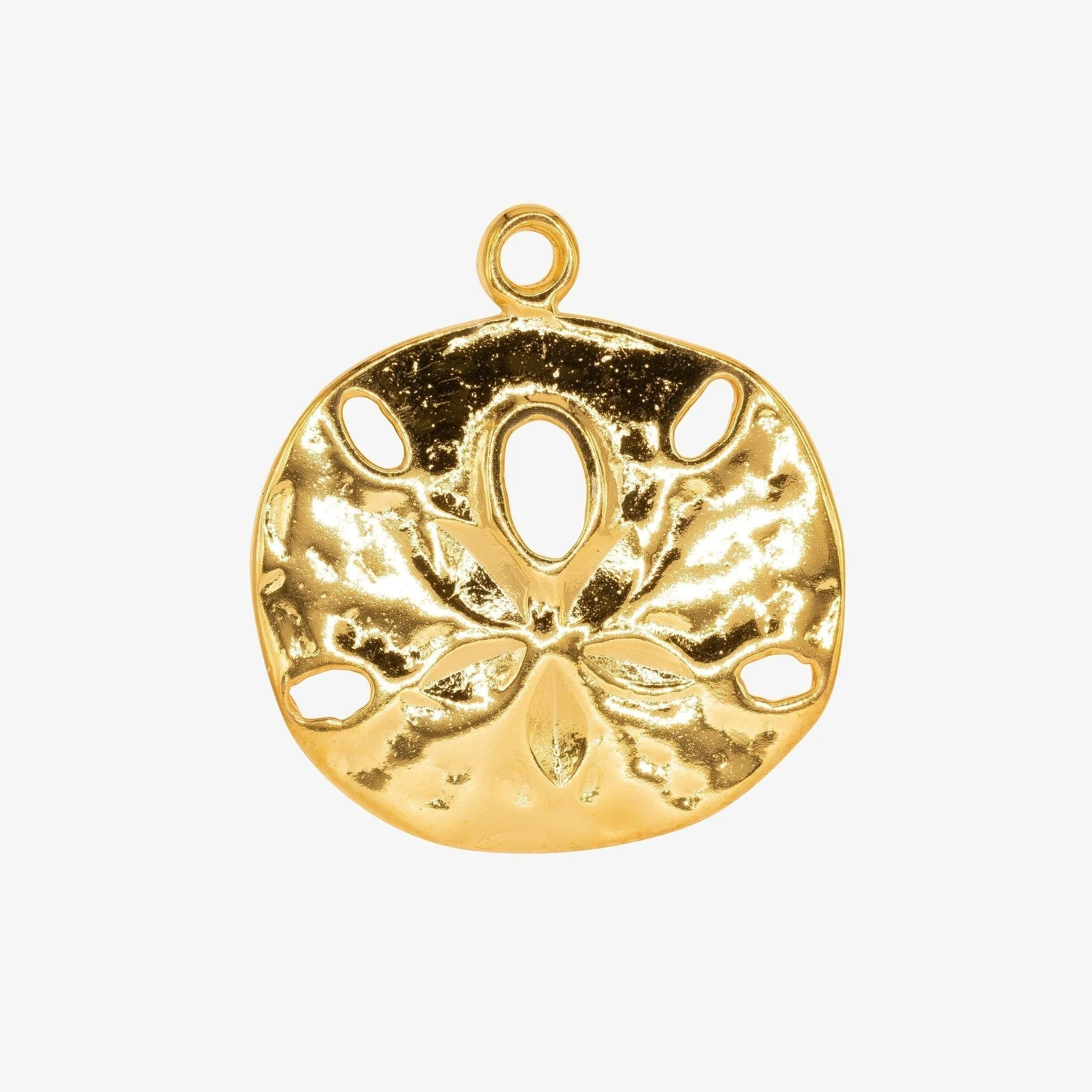 Sand Dollar Charm Wholesale 14K Gold, Solid 14K Gold, G130