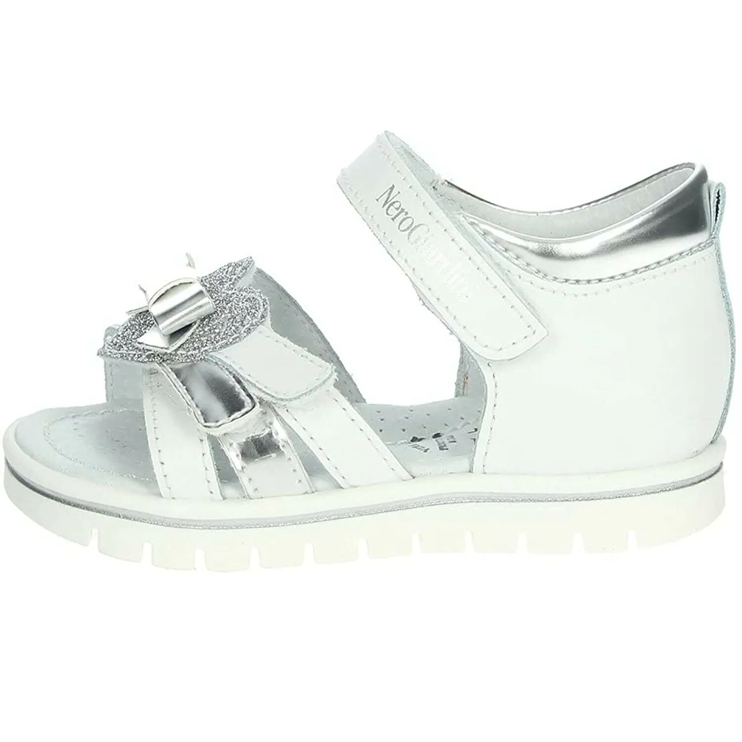 Scarpe bambina NeroGiardini - Art. E021473F 707 sandali bianco con strappo casual