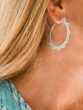 Sea Beaded Hoops