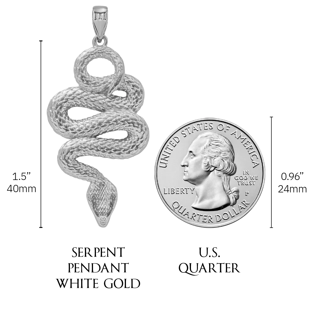 Serpent Pendant - White Gold