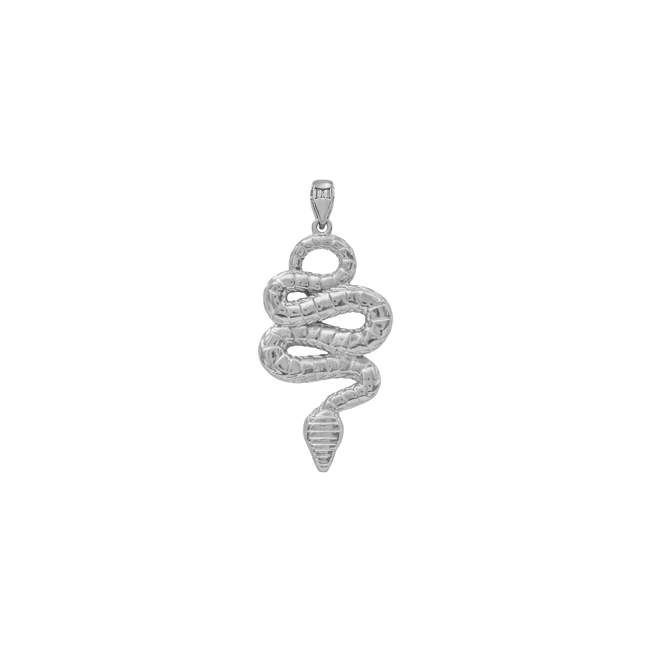 Serpent Pendant - White Gold