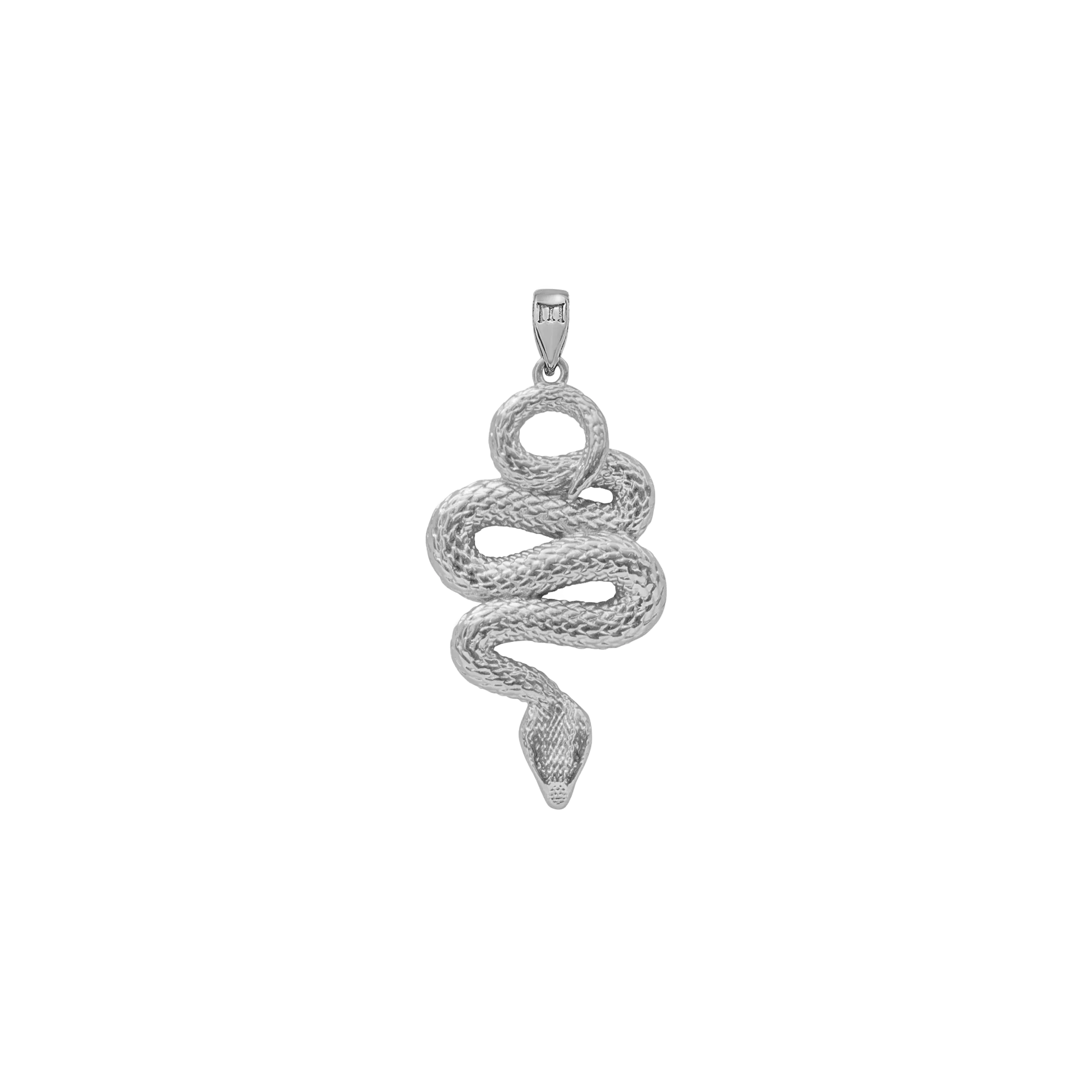 Serpent Pendant - White Gold