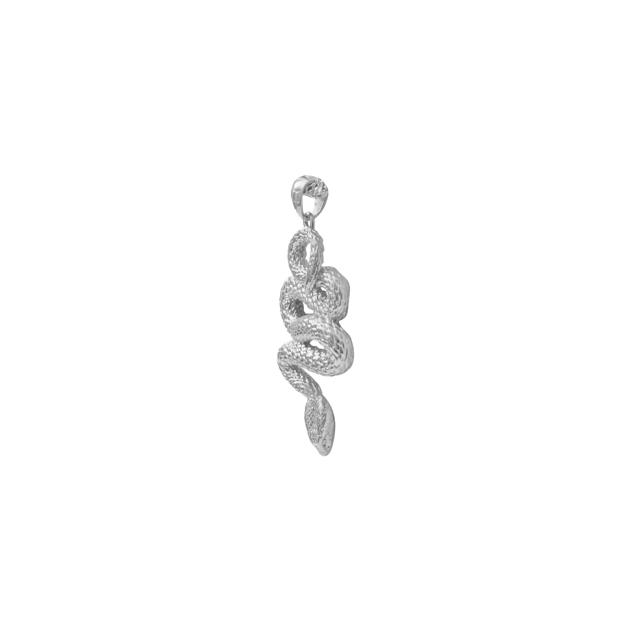 Serpent Pendant - White Gold