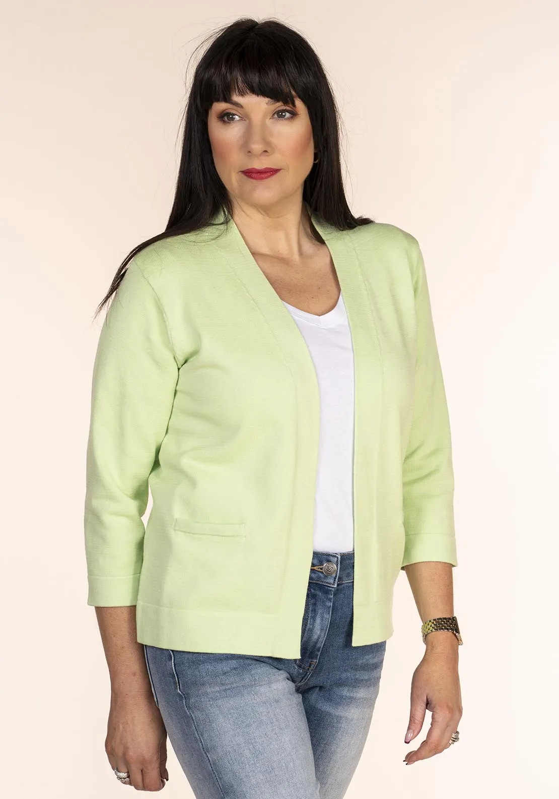 Short Sleeve Cardigan - Lime