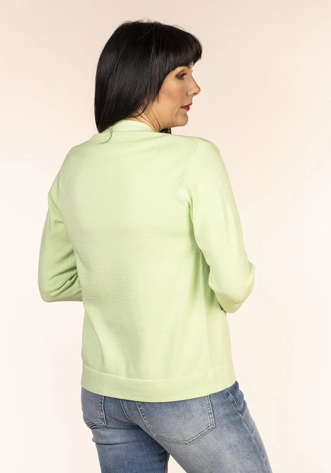 Short Sleeve Cardigan - Lime