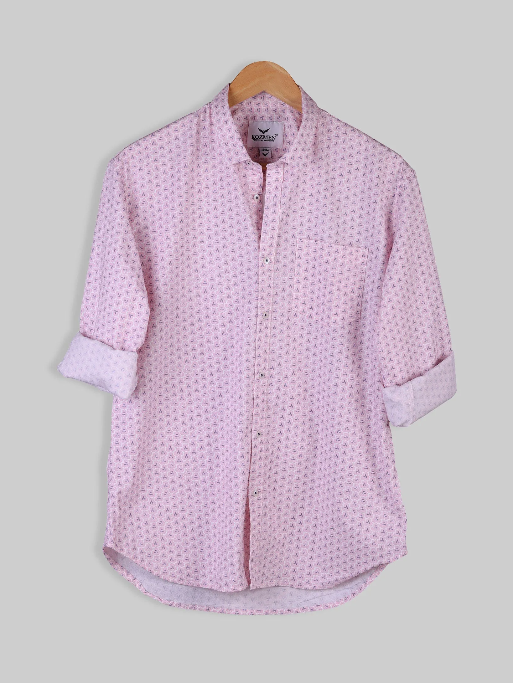 Soft Pink Multi Printed Casual Shirt