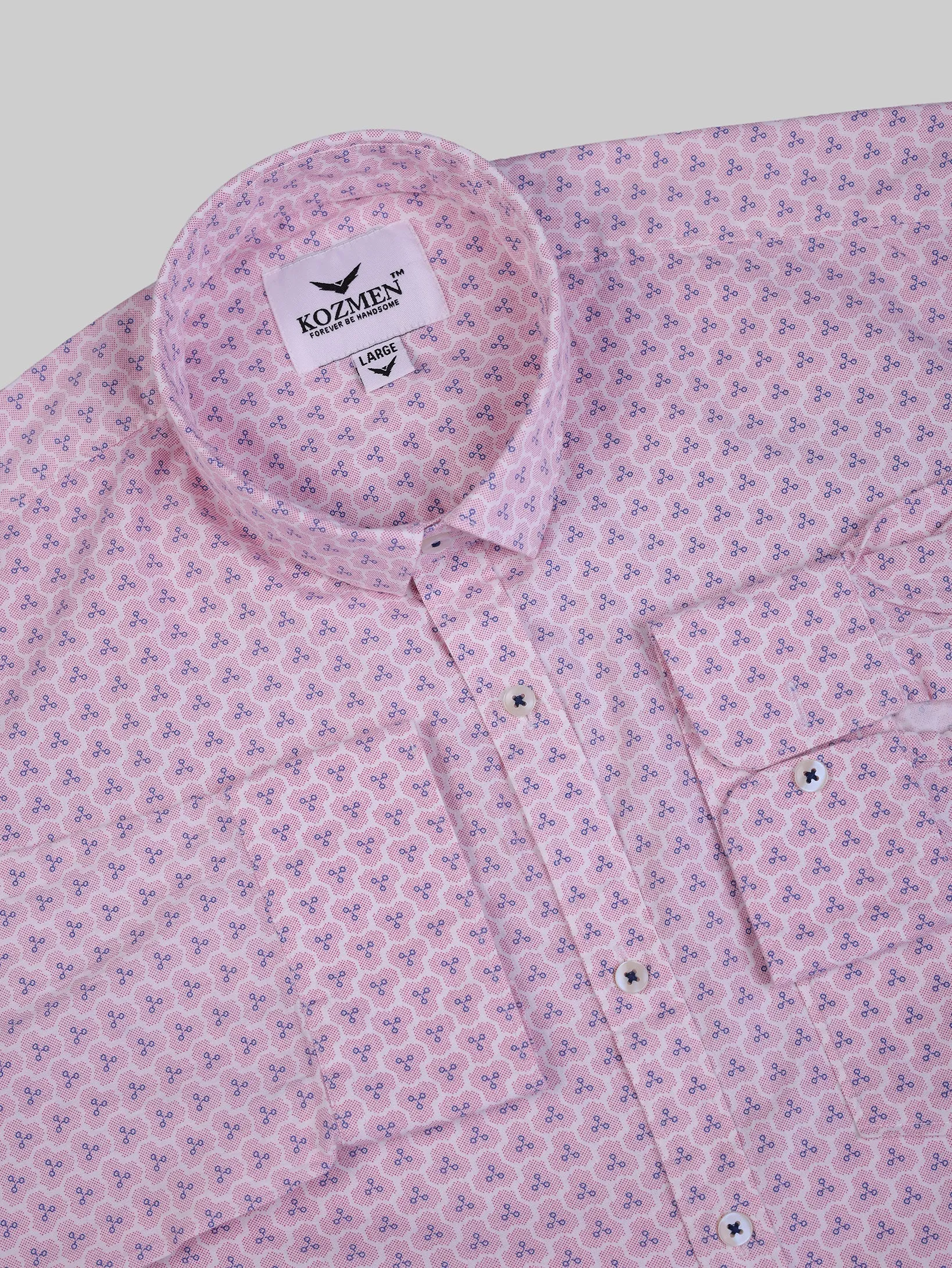 Soft Pink Multi Printed Casual Shirt