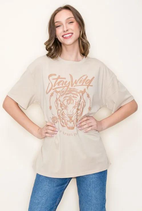 Stay Wild Oversized Graphic Tee