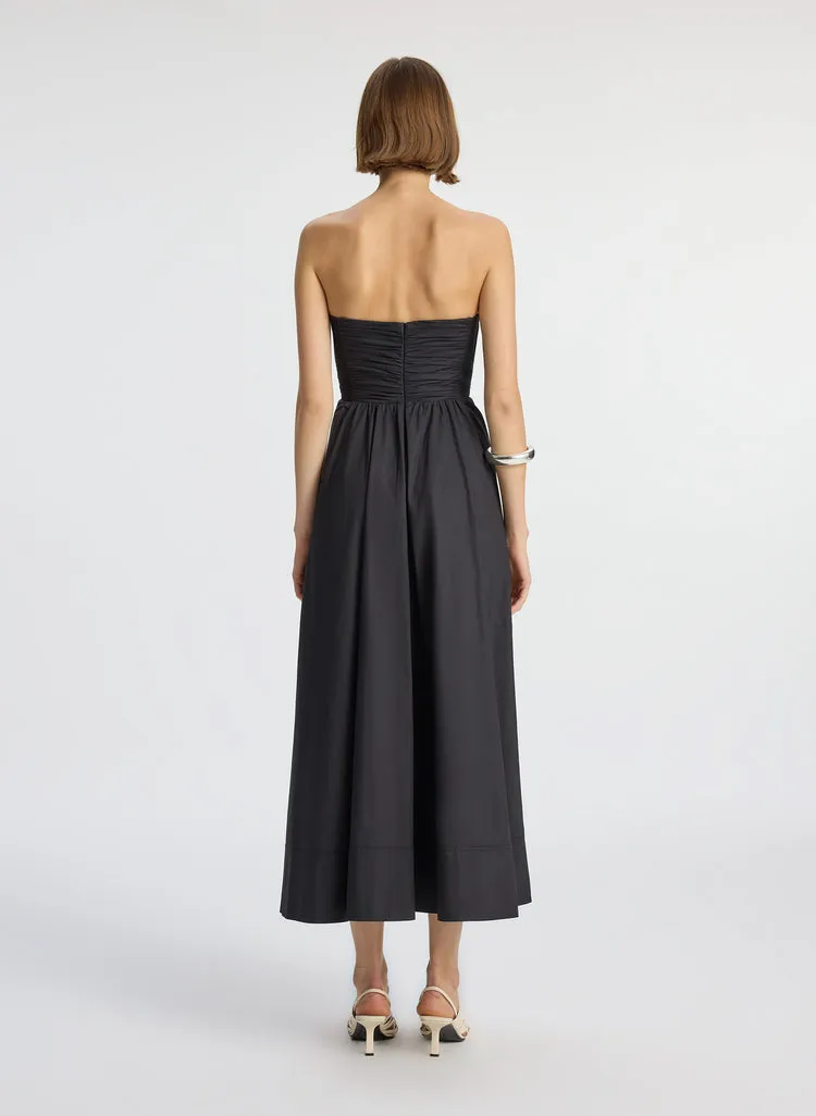 Tate Strapless Cotton Poplin Maxi Dress