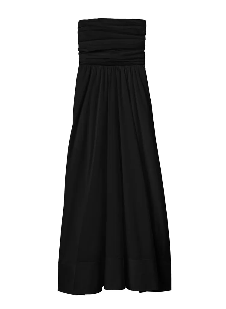 Tate Strapless Cotton Poplin Maxi Dress