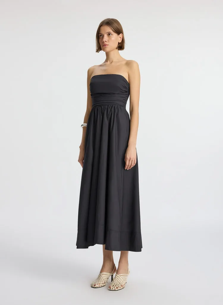 Tate Strapless Cotton Poplin Maxi Dress