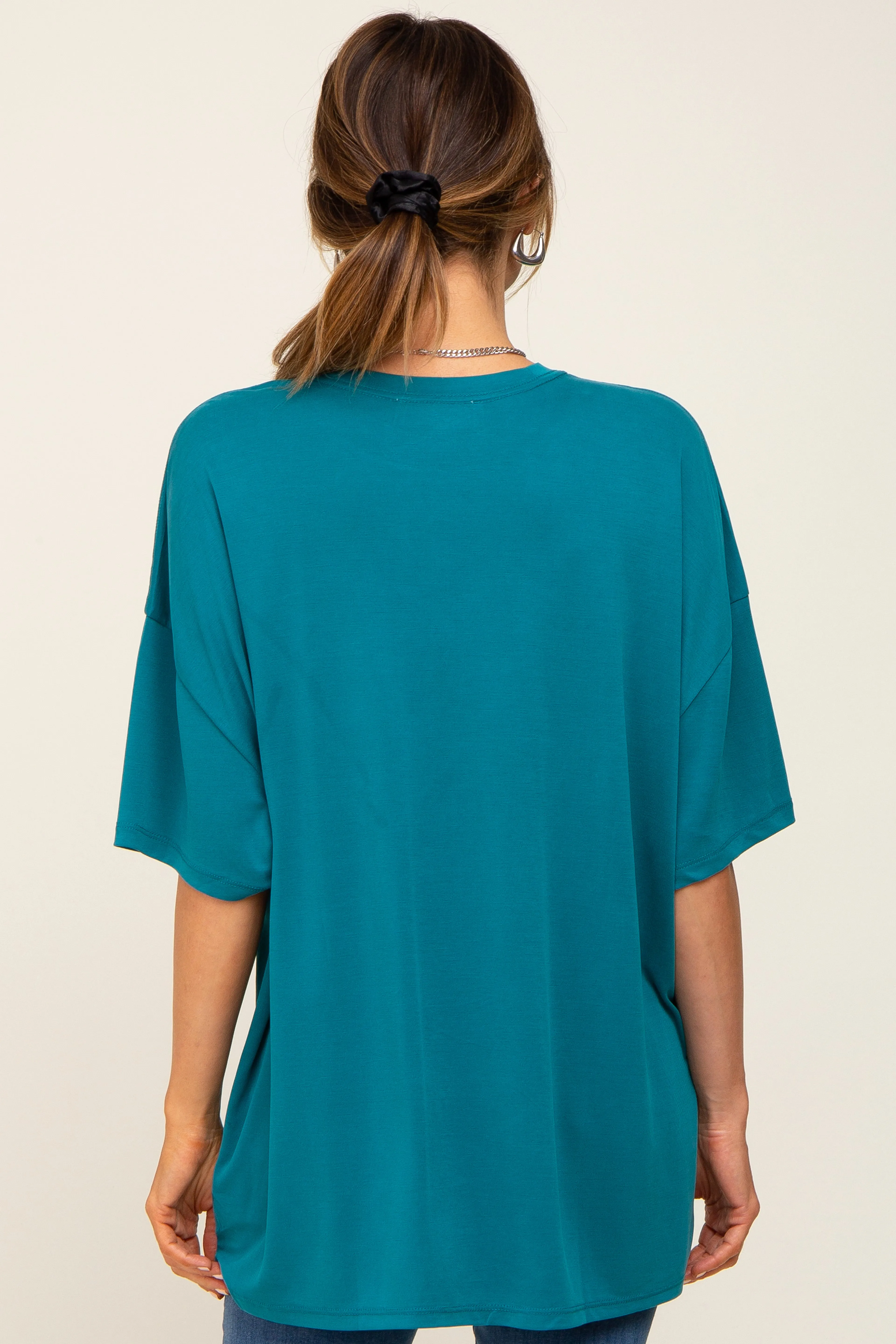 Teal Basic Oversized T-Shirt