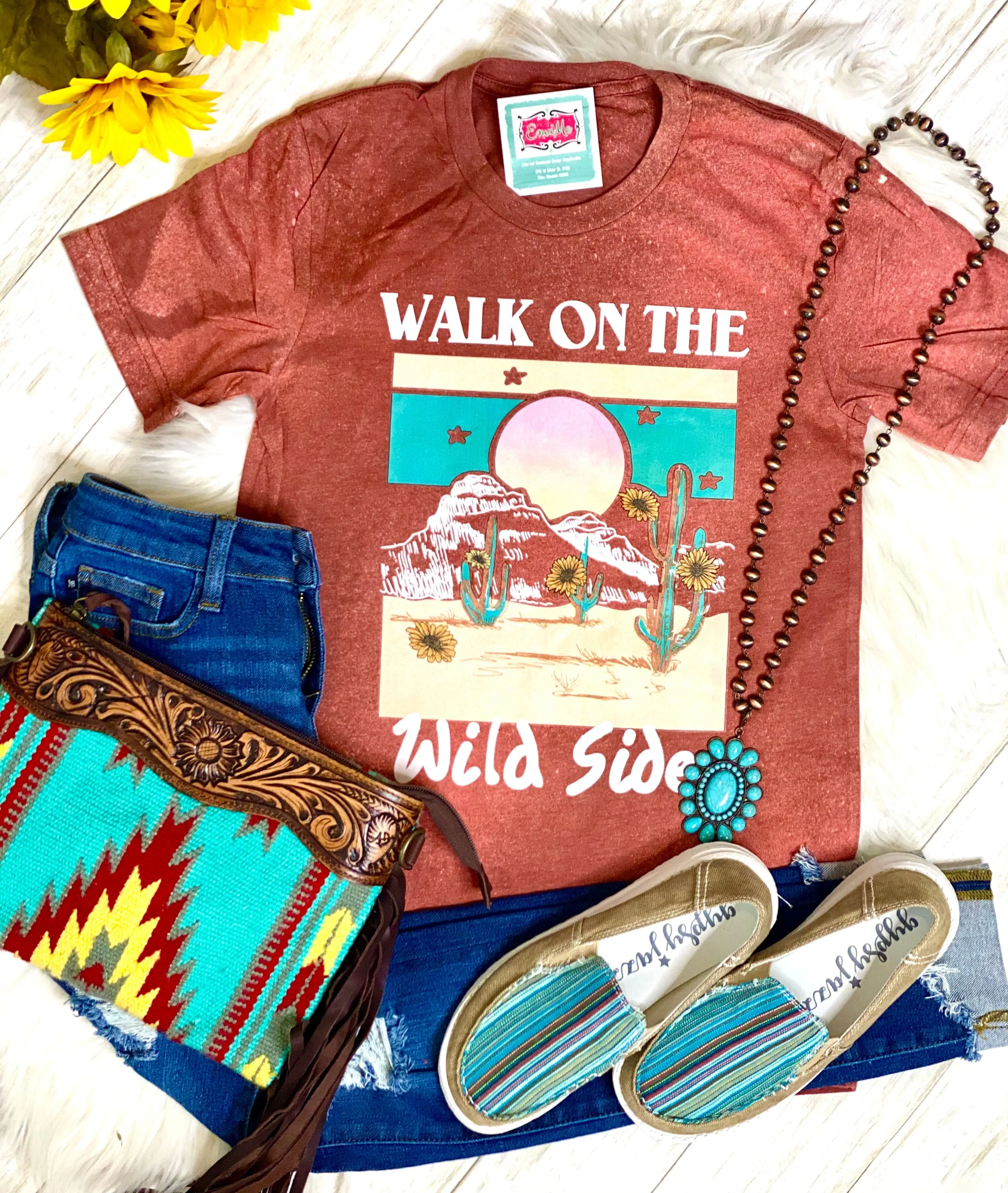 The Bleached Out Walk on The Wild Side Tee