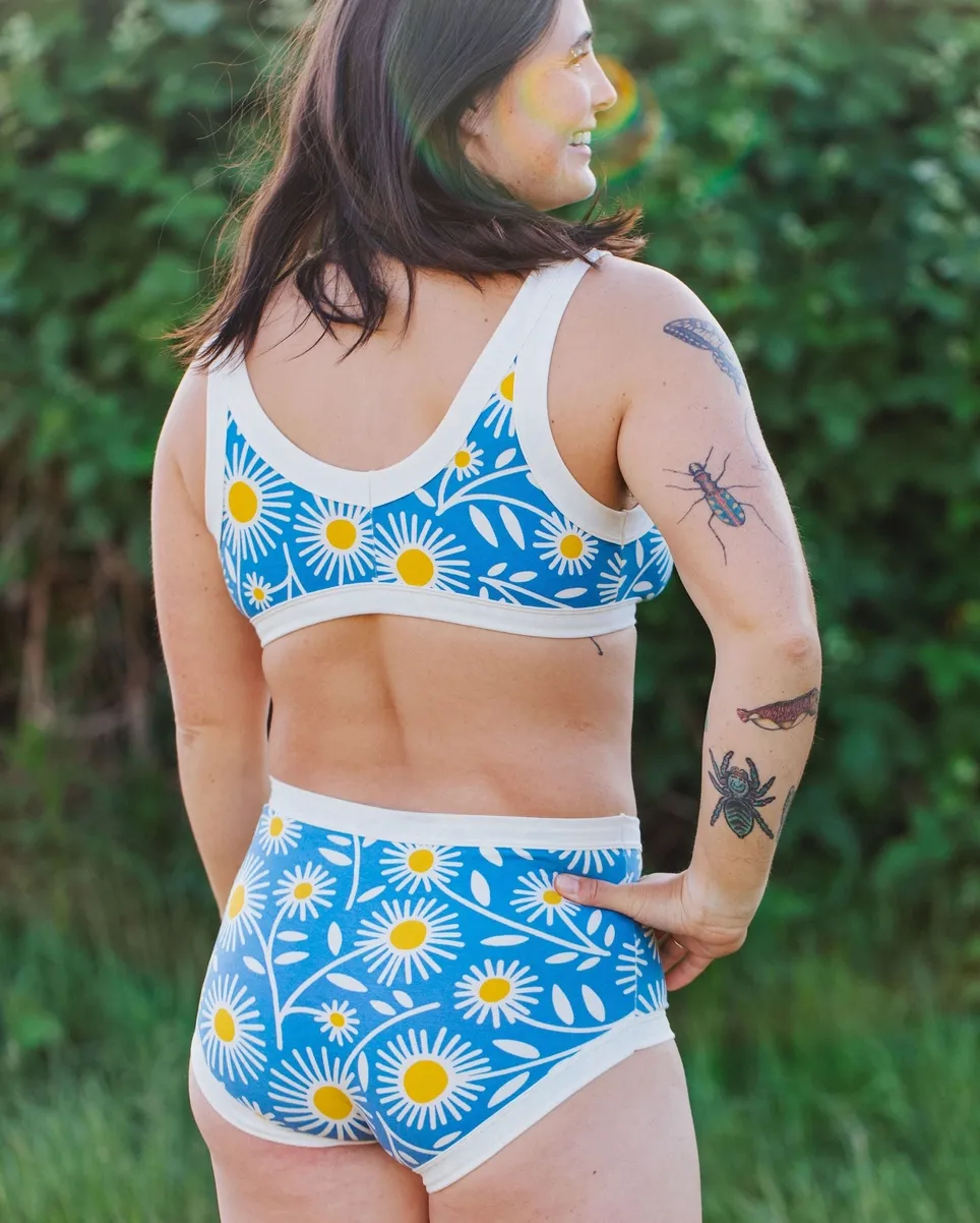 Thunderpants bralette, daisy print