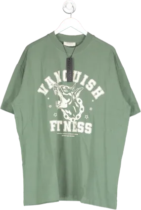 Vanquish Green Tsp Oversized Doberman T Shirt UK L