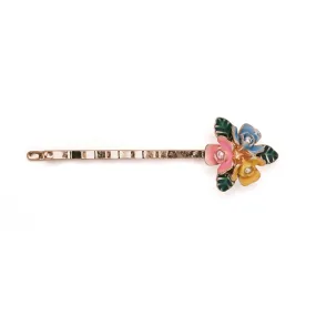 Vintage hair clip : Hand painted flower hair clip