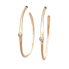 Wavy 14k hoops with diamonds E1820KY