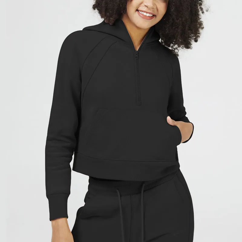 Women's 1/2 Zip Cropped Hoodies Coats