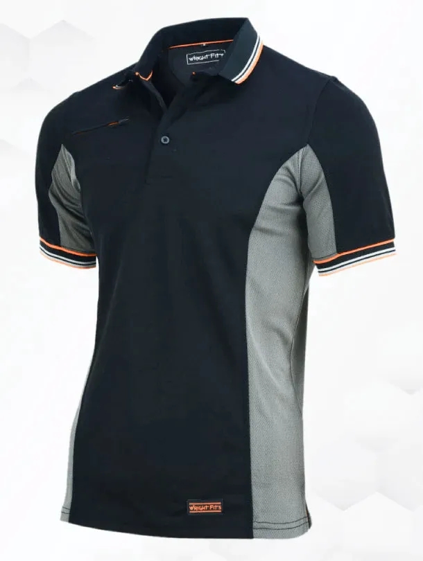 WrightFits Essential 2-Tone Men Work Polo T Shirt