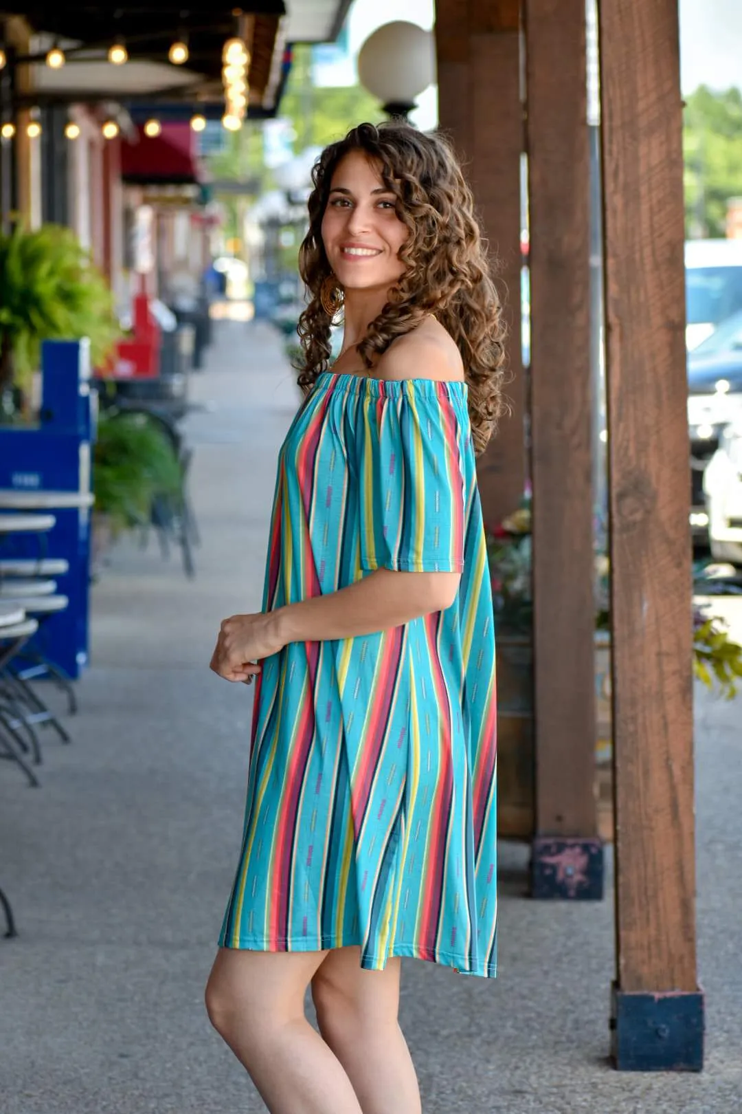 You Know My Name Dress - Multi Color Striped